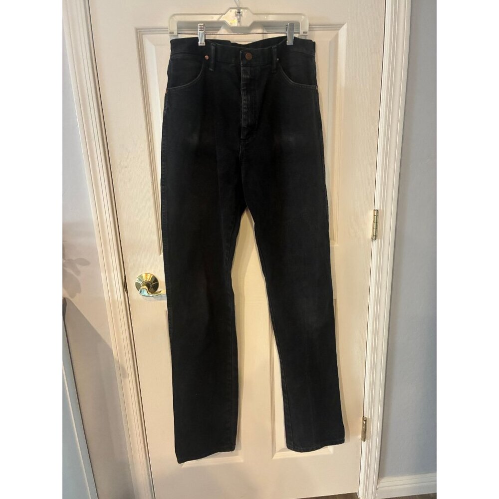 Wrangler Men's 13MWZWK Dark Wash High Rise Rigid Cowboy Cut Straight Jeans Indig